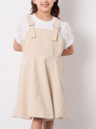 袖綁帶薄紗羅紋上衣(白色(90)/14)