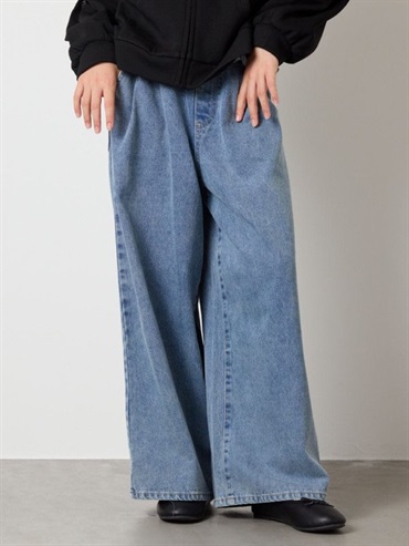 水洗寬褲牛仔褲(天藍色(50)/14)