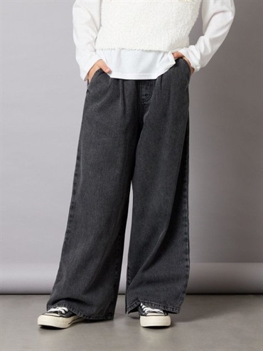 水洗寬褲牛仔褲(深灰色(93)/14)