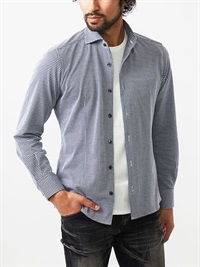 千鳥格立體織紋長袖襯衫[可機洗]