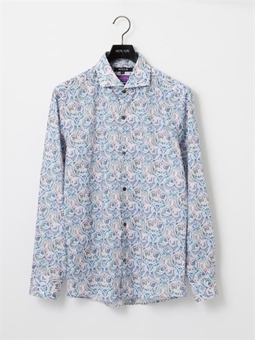 滿版印花襯衫[日本製/可機洗](天藍色(50)/48)