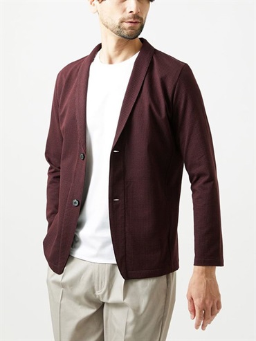立體織紋披肩領開襟衫[日本製]