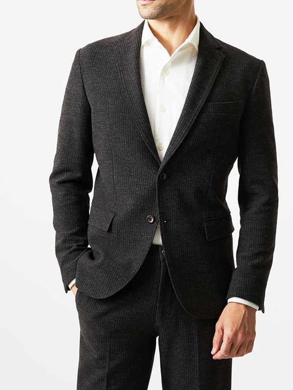 條紋西裝外套[成套搭配](咖啡色(86)/46)