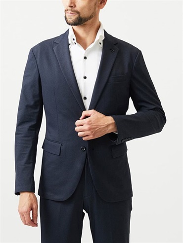 彈性修身西裝外套[成套搭配](海軍藍(57)/46)