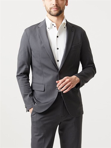 彈性修身西裝外套[成套搭配](灰色(92)/46)