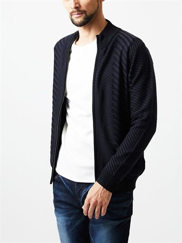 漸層感立領針織布勞森(海軍藍(57)/46)