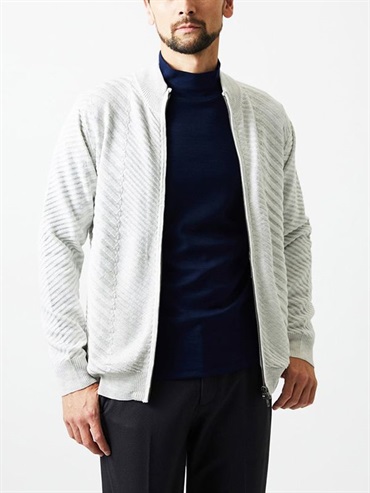 漸層感立領針織布勞森(淺灰色(91)/46)