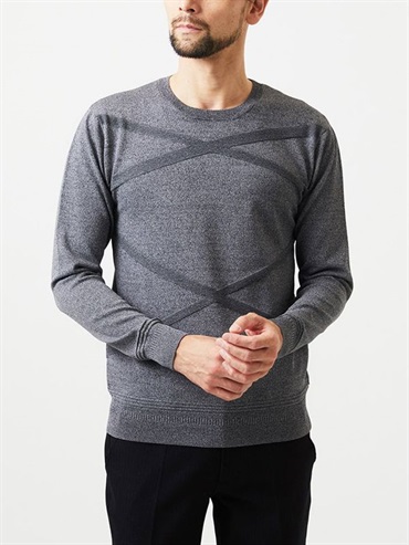 拼接設計圓領針織衫