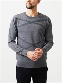 拼接設計圓領針織衫