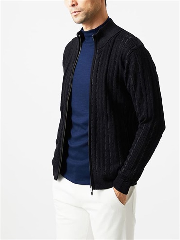 編織立領針織布勞森(黑色(94)/46)