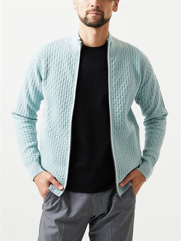 立領針織開襟衫(淺綠色(30)/48)