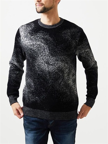 煙燻圖紋針織衫[雪尼爾紗/日本製](黑色(94)/48)