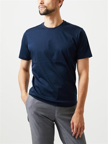 圓領短袖上衣[可機洗](海軍藍(57)/46)