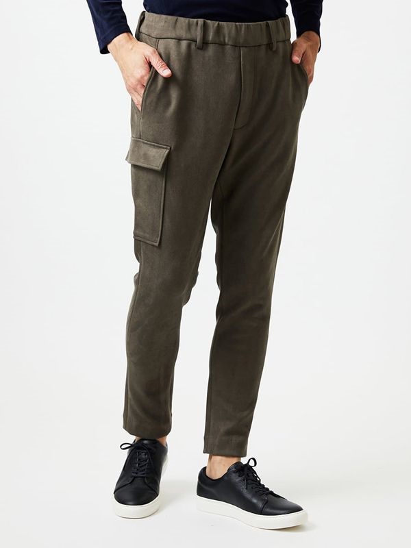 仿麂皮質感休閒長褲(綠色(36)/46)