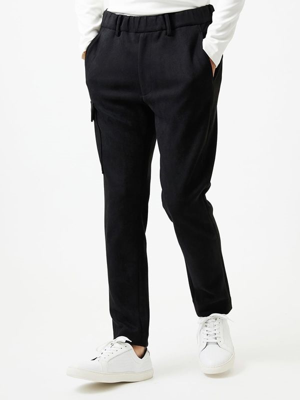 仿麂皮質感休閒長褲(黑色(94)/46)