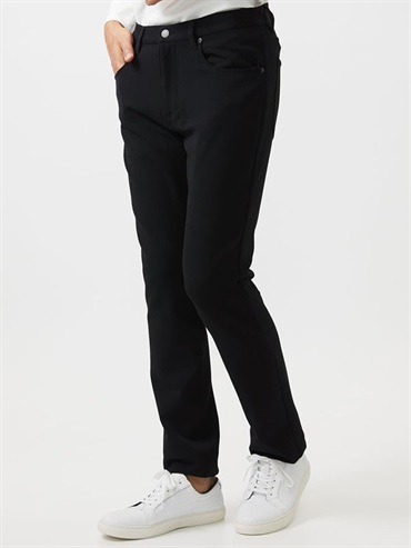 仿丹寧風彈性長褲[可機洗](黑色(94)/46)