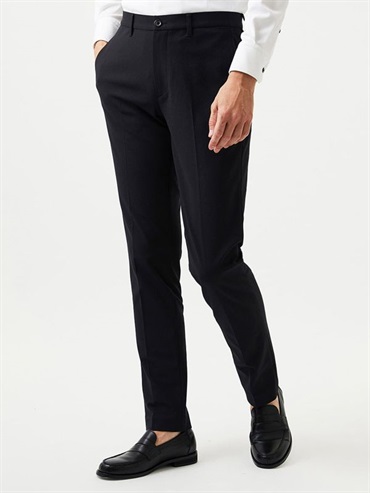 棉感彈性西裝長褲[成套搭配](黑色(94)/46)