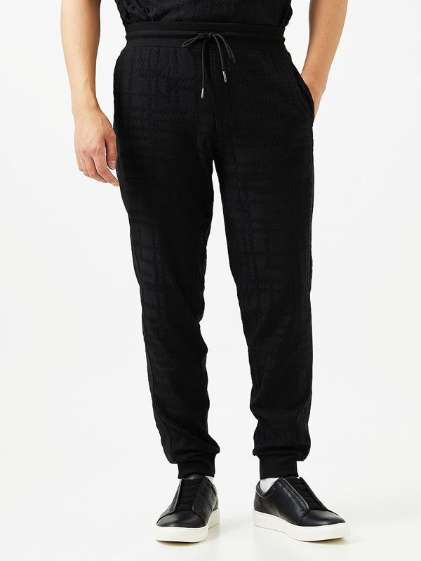 緹花休閒長褲[成套搭配/可機洗](黑色(94)/46)