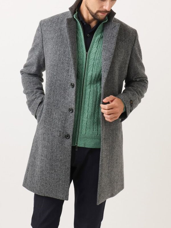 人字紋徹斯特羊毛大衣(灰色(92)/48)