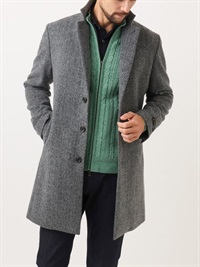 人字紋徹斯特羊毛大衣