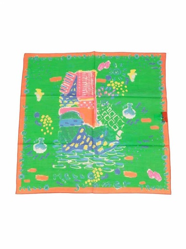 BEACH印花方巾(綠色(35)/38)