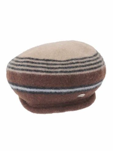 條紋針織貝雷帽[日本製](米色(82)/38)