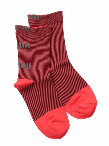 條紋LOGO提花襪[日本製](玫紅色(05)/38)