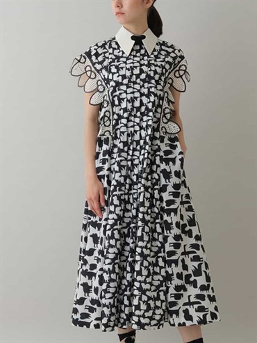 動物圖案印花洋裝