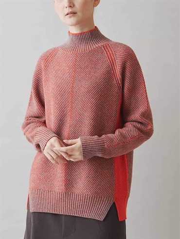 彩色粗花呢針織套頭衫[日本製](桔色(15)/38)