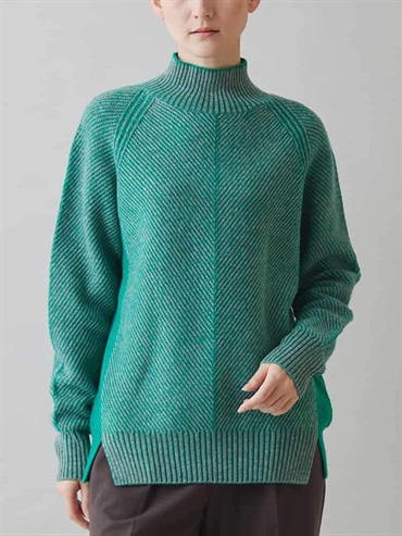 彩色粗花呢針織套頭衫[日本製]