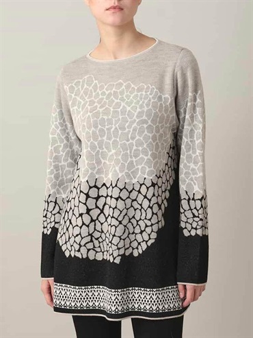 幾何圖案設計長版針織衫[日本製]