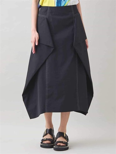 立體摺設計喇叭裙(黑色(94)/38)