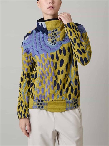 立體提花設計針織套頭衫(黃色(25)/38)