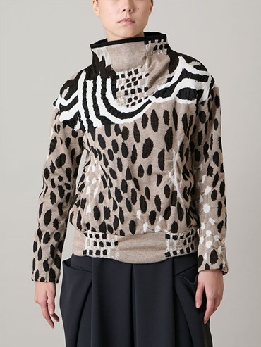 立體提花設計針織套頭衫(米色(82)/38)