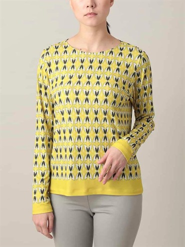 幾何印花平紋針織上衣[日本製]