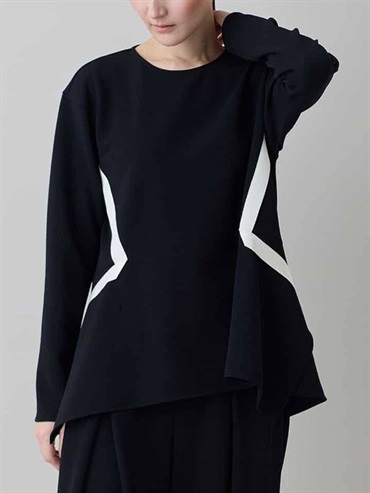 配色線條立體設計套頭上衣[日本製]