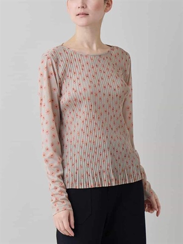 幾何印花百褶設計上衣(米色(82)/38)