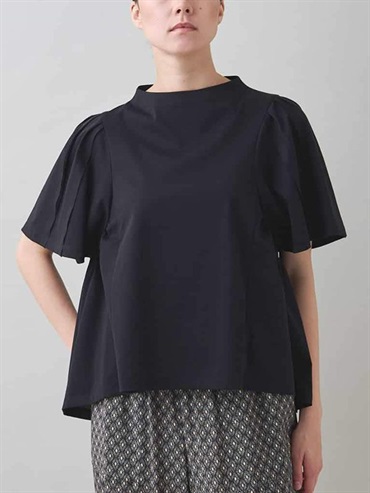 側抓皺澎袖上衣[日本製](黑色(94)/38)