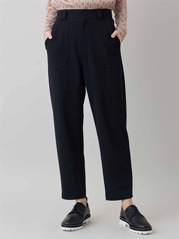 立體剪裁錐形針織長褲[日本製](黑色(94)/38)