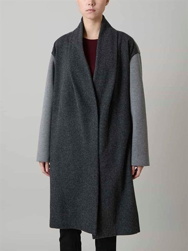 羊毛拼接蛋形剪裁外套(深灰色(93)/38)
