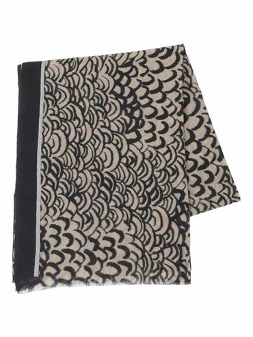 波紋印花圍巾(米色(82)/38)