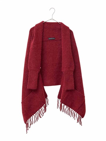 流蘇針織圍巾(玫紅色(05)/38)