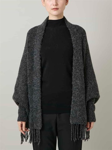 流蘇針織圍巾(深灰色(93)/38)