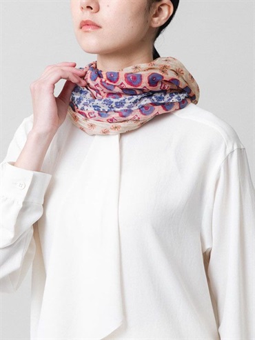圖案混搭寬版圍巾