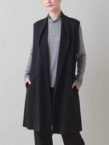 弧形剪裁設計馬甲(黑色(94)/38)