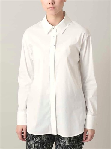 配色縫線隱扣設計襯衫