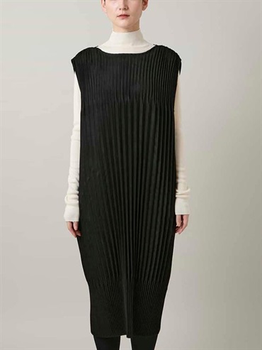 環保麂皮紋手風琴百褶洋裝(黑色(94)/38)