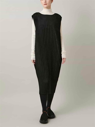 環保麂皮紋手風琴百褶洋裝