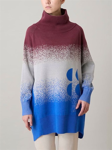 漸層提花針織長版上衣