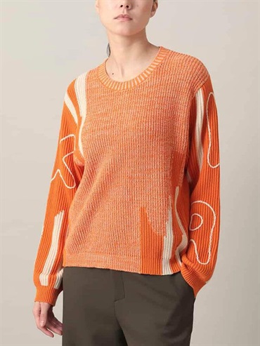LOGO設計經編針織上衣(桔色(15)/38)